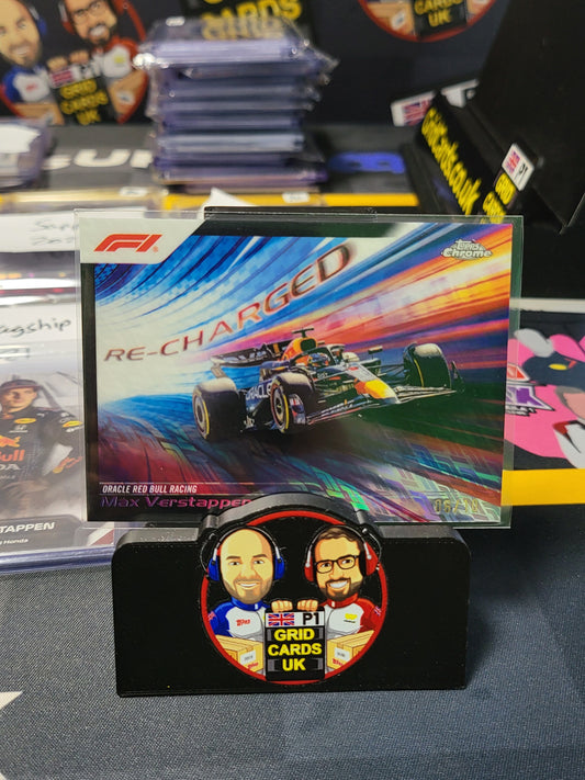 Max Verstappen Re-charged Insert  - Topps F1 Logo Fractor 2024 - 6/10 Black