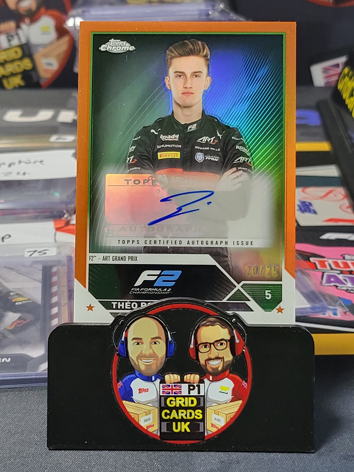 Theo Pourchaire Auto - Topps F1 Chrome 2023 - 20/25 Orange