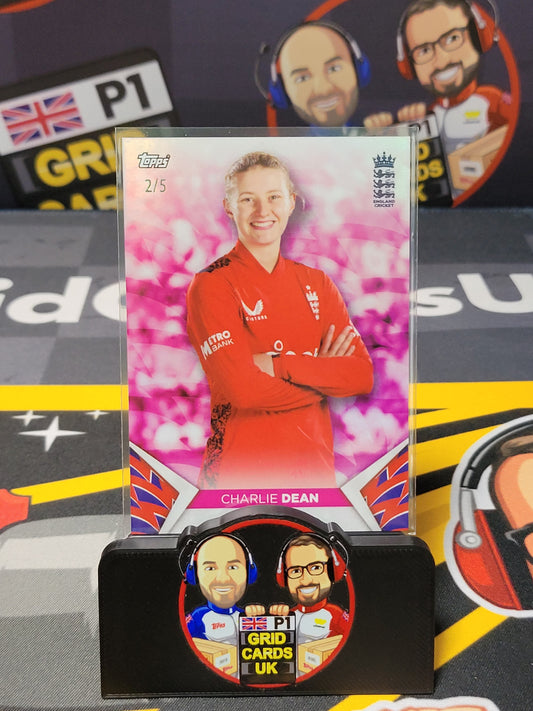 Charlie Dean 2/5 Pink - Topps England Cricket Set 2024
