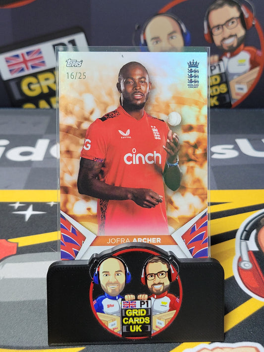 Jofra Archer 16/25 Orange - Topps England Cricket Set 2024