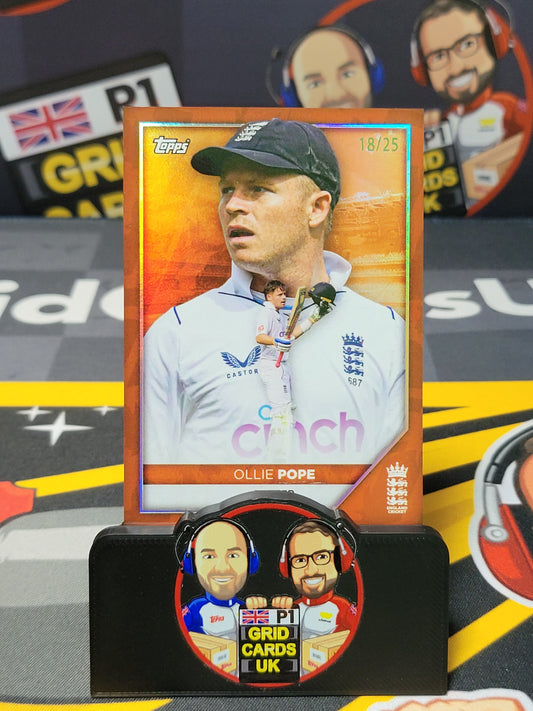 Ollie Pope 18/25 Orange - Topps England Cricket Set 2024