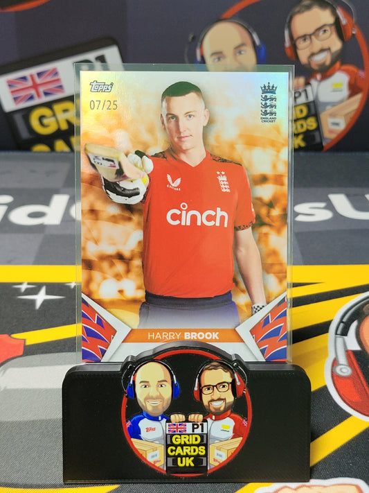 Harry Brook 7/25 Orange - Topps England Cricket Set 2024
