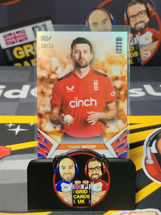 Mark Wood 8/25 Orange - Topps England Cricket Set 2024