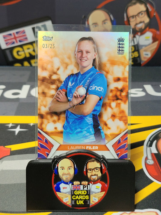 Lauren Filer 3/25 Orange - Topps England Cricket Set 2024