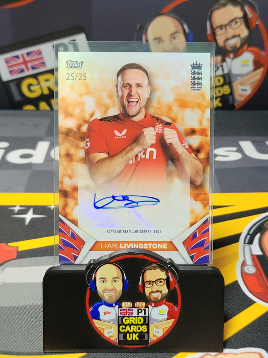 Liam Livingstone AUTO 25/25 Orange - Topps England Cricket Set 2024