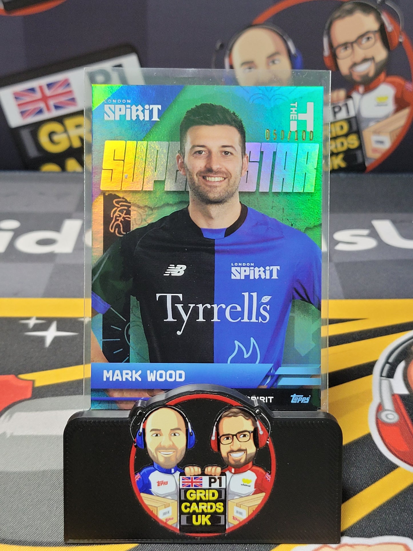 Mark Wood 50/100 Blue - Topps The Hundred Cricket 2023