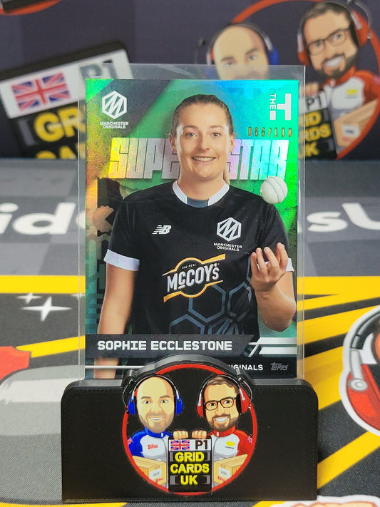 Sophie Ecclestone 66/100 Black - Topps The Hundred Cricket 2023