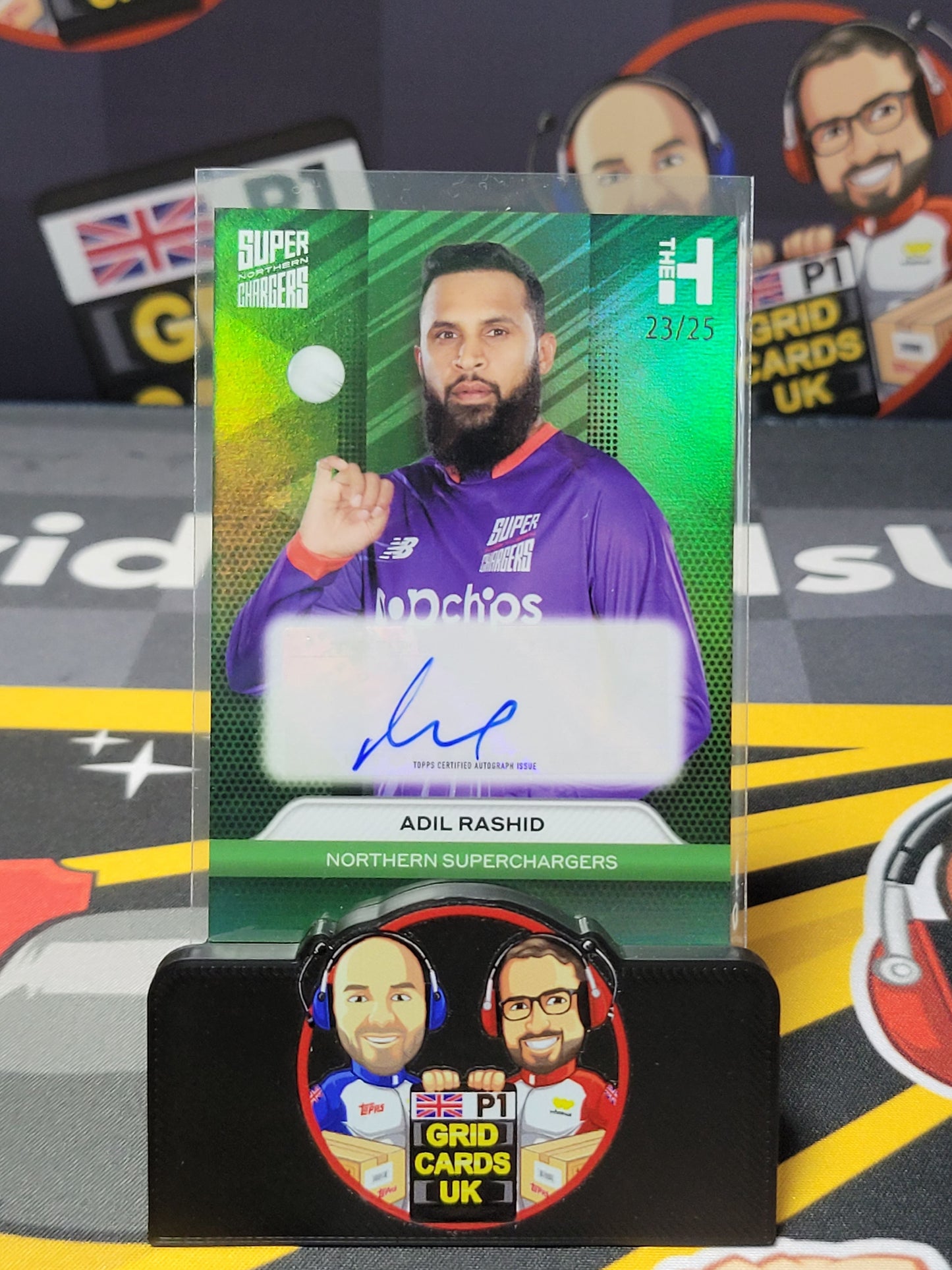 Adil Rashid AUTO 23/25 Green - Topps The Hundred Cricket 2024