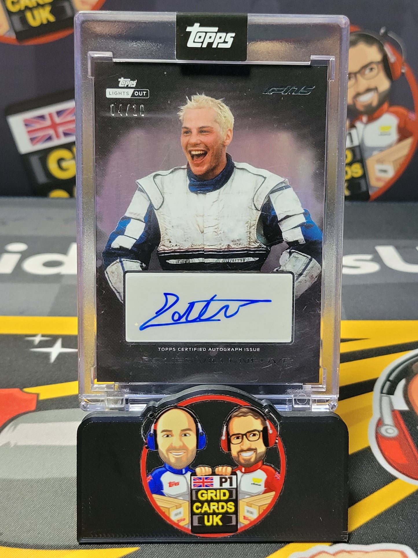 Jacques Villeneuve AUTO 4/10 Black - Topps F1 Lights Out 2025