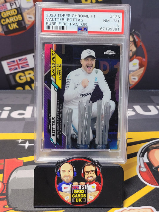 Valtteri Bottas 25/399 Purple - PSA 8 #136 - 2020 Topps Chrome F1 - Graded Slab Cert: 67199361