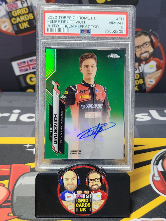 Felipe Drugovich AUTO 69/99 Green - PSA 8 #FD - 2020 Topps Chrome F1 - Graded Slab Cert: 75552209