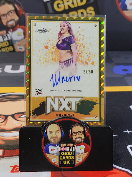 Wren Sinclair Auto 21/50 Gold - #NXT-WSC - Topps WWE Chrome 2025