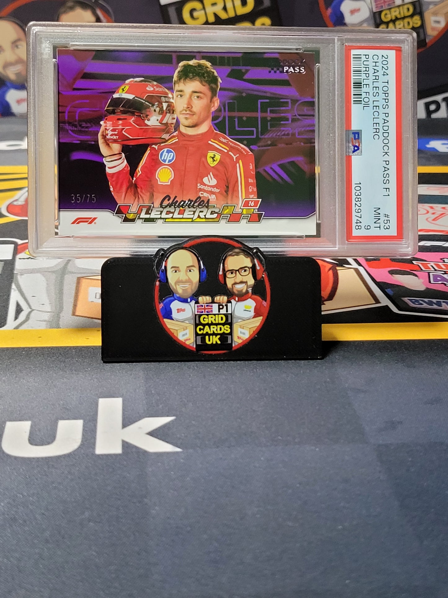 Charles leclerc 35/75 Purple Foil - PSA 9 #53 - 2024 F1 Paddock Pass - Graded Slab Cert: 103829748