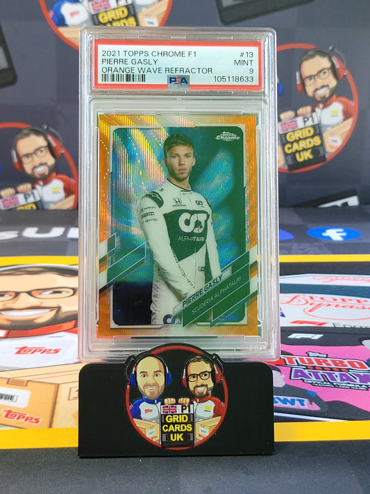 Pierre Gasly 12/25 Orange Wave  - PSA 9 #13 - 2021 Topps Chrome F1 - Graded Slab Cert: 105118633