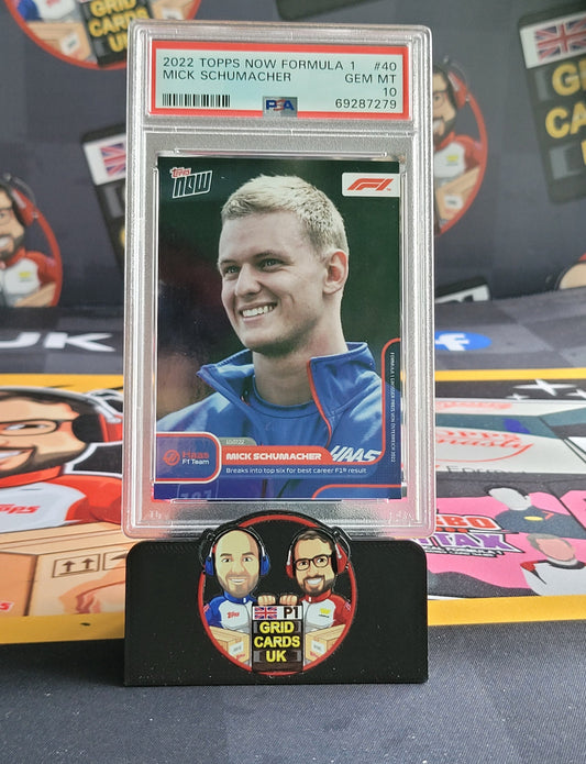 Mick Schumacher   - PSA 10 #40 - 2022 Topps Now F1 - Graded Slab Cert: 69287279