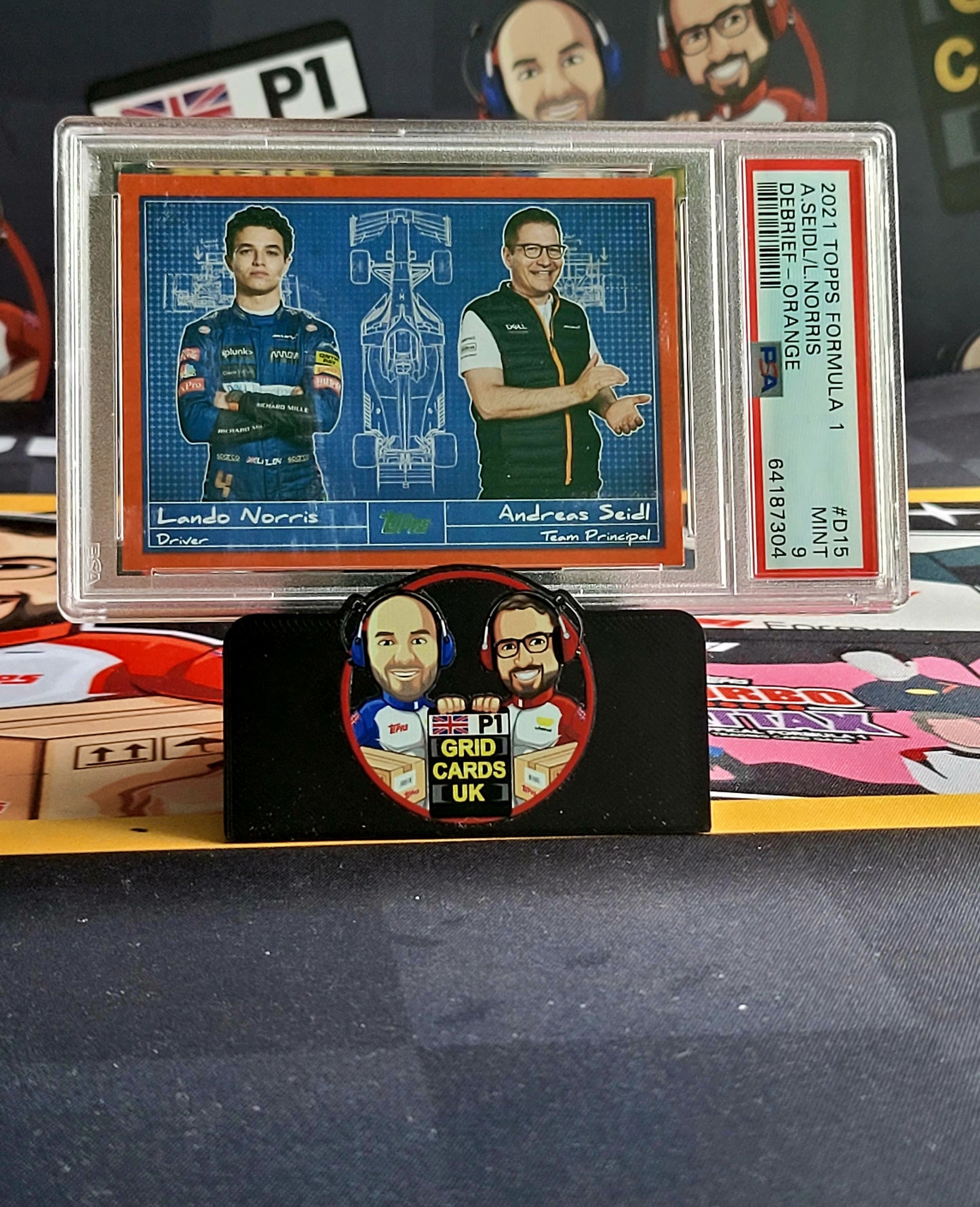 A.Seidl/Lando Norris 24/25 Orange - PSA 9 #D15 - 2021 Topps F1 Flagship - Graded Slab Cert: 64187304