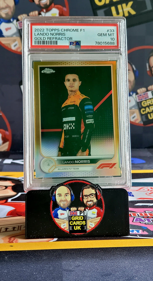 Lando Norris 48/50 Gold   - PSA 10 #33 - 2022 Topps Chrome F1 - Graded Slab Cert: 78015688
