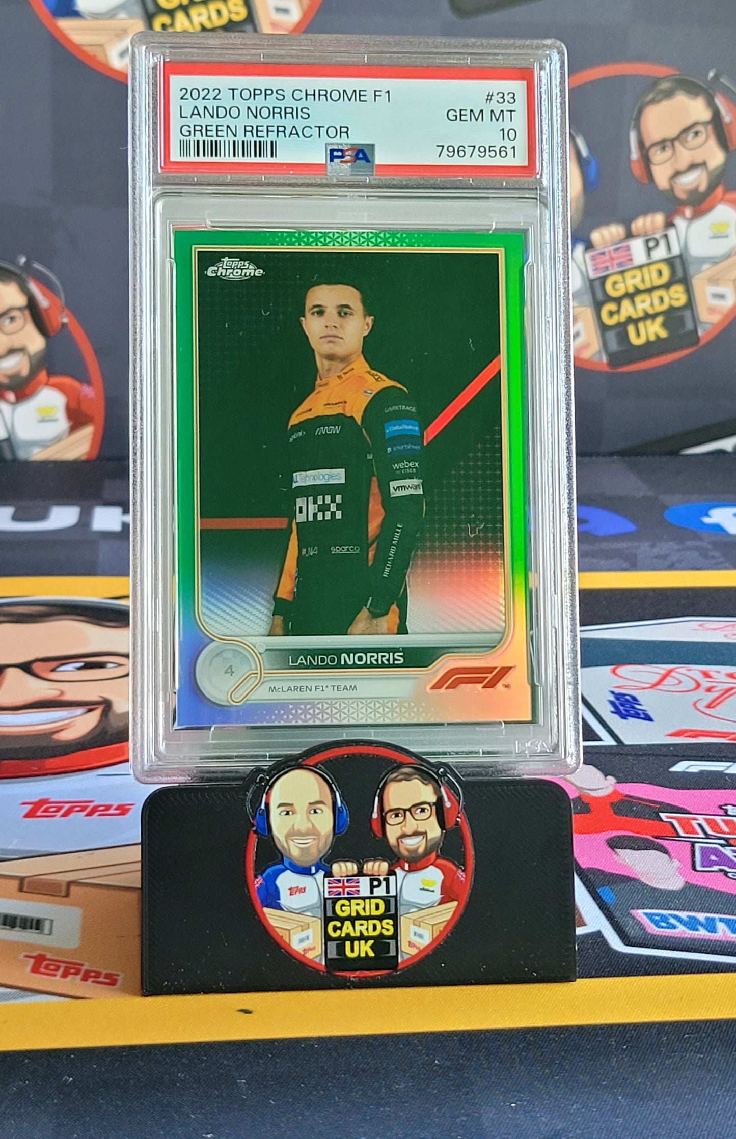 Lando Norris 27/99 Green - PSA 10 #33 - 2022 Topps Chrome F1 - Graded Slab Cert: 79679561