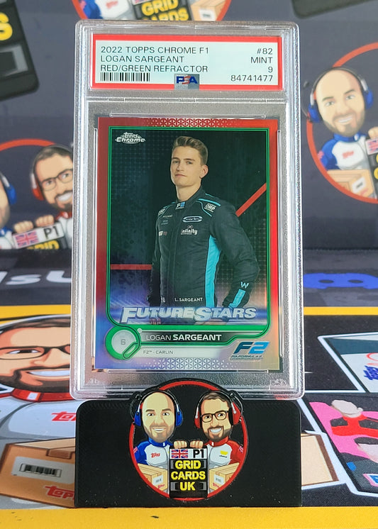 Logan Sargeant  Red/Green  - PSA 9 #82 - 2022 Topps Chrome F1 - Graded Slab Cert: 84741477