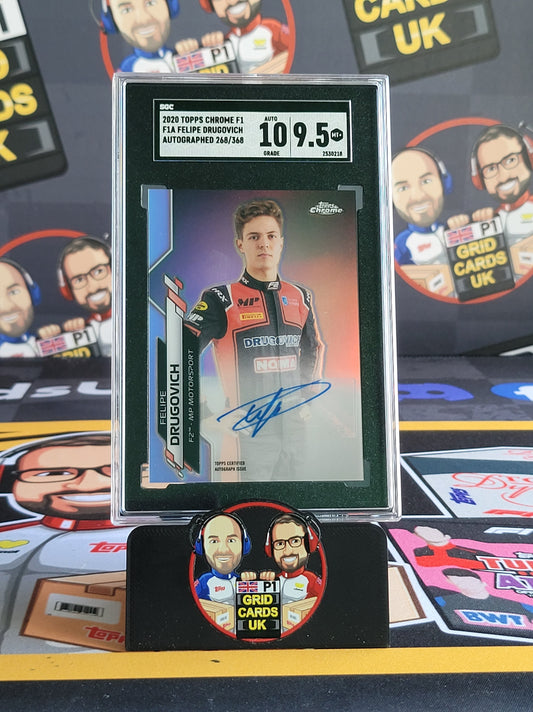 Felipe Drugovich Auto 268/368 Base - SGC 10  - 2020 Topps Chrome F1 - Graded Slab Cert: 2530218