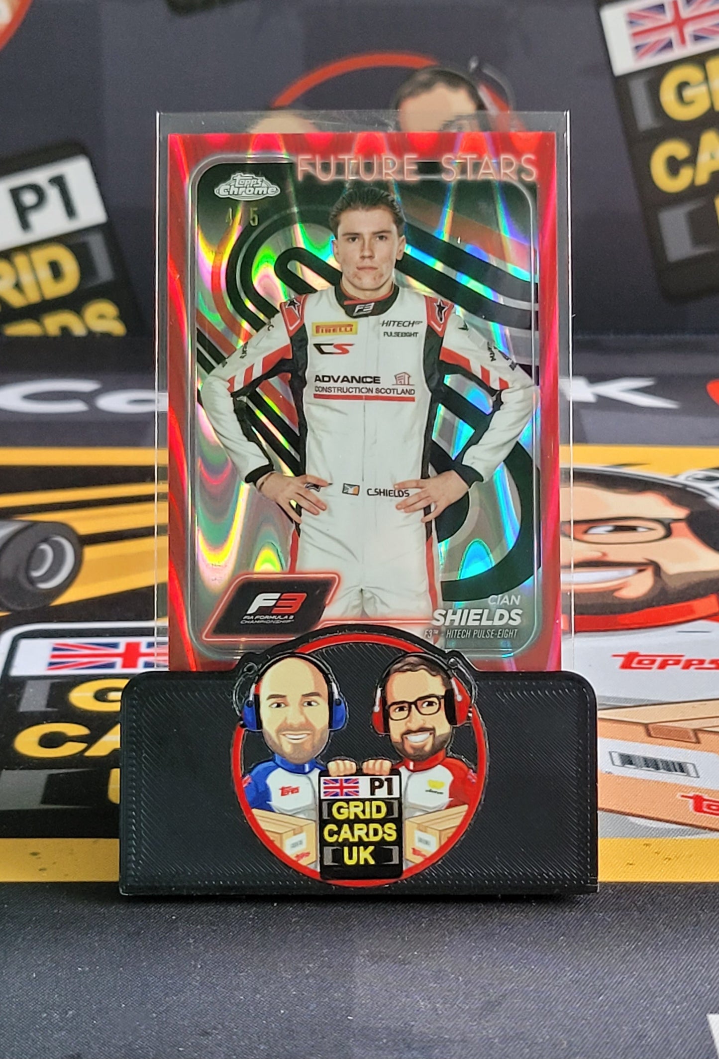 Cian Shields 4/5 Red Ray Wave #57 - Topps F1 Chrome 2024