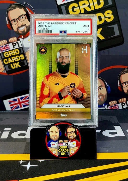 Moeen Ali 1/1 Gold - PSA 9 - Topps The Hundred Cricket 2024 - Graded Slab Cert: 1161104444