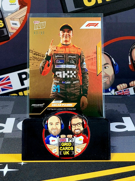 Oscar Piastri Sprint Victory 93/99 Gold #56 - Topps Now F1 2023