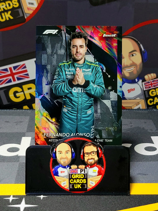 Fernando Alonso 08/20 Black #190/Uncommon - Topps F1 Finest 2024