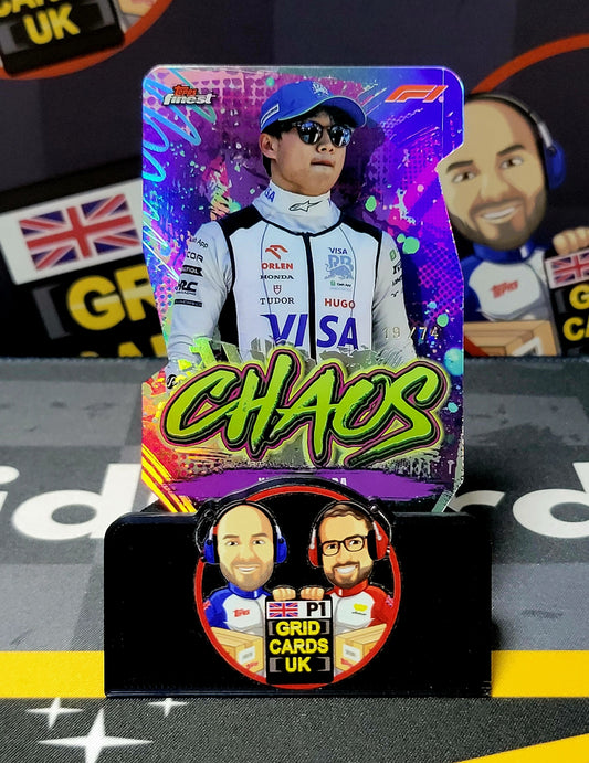Yuki Tsunoda 19/74 Purple #17/Chaos - Topps F1 Finest 2024
