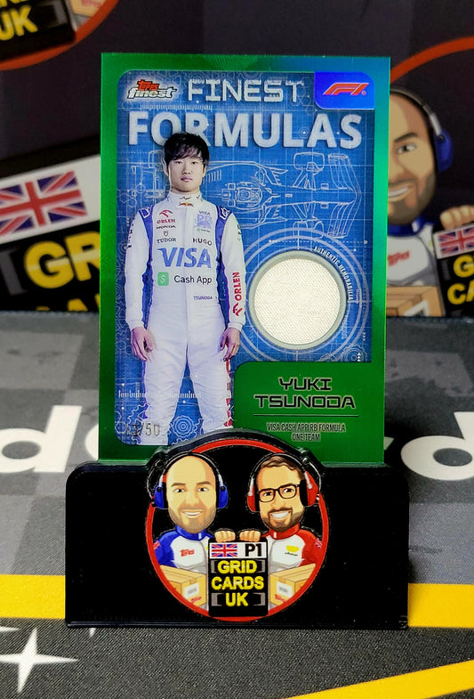 Yuki Tsunoda 13/50 Green Relic - Topps F1 Finest 2024