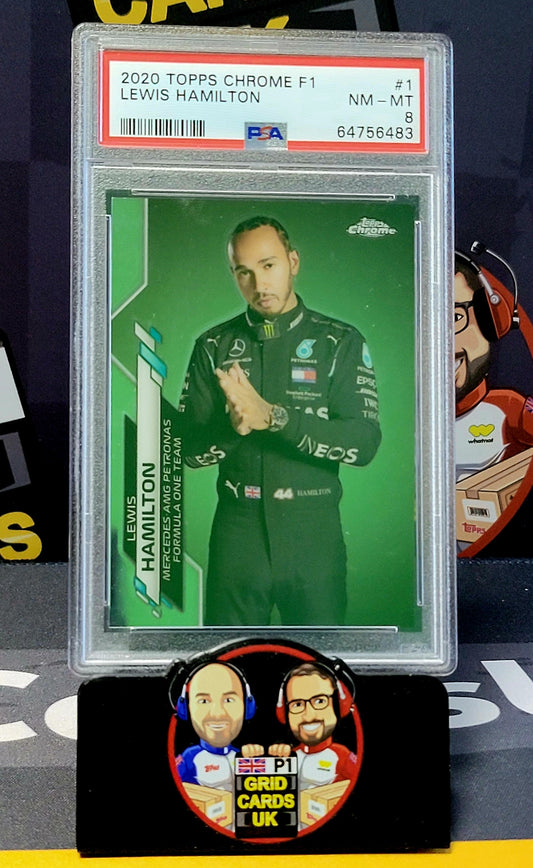 Lewis Hamilton    - PSA 8 #1 - Topps Chrome F1 2020 - Graded Slab Cert: 64756483