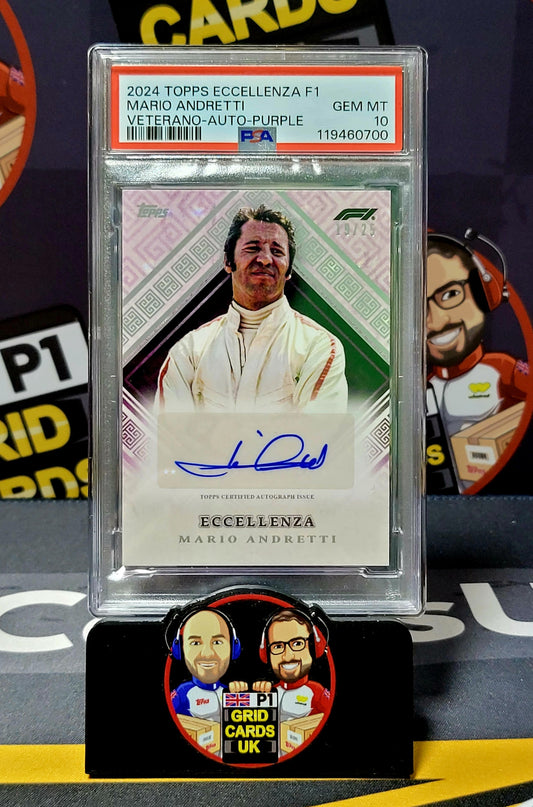 Mario Andretti 19/25  - PSA 10 Auto - Topps Eccellenza F1 2024 - Graded Slab Cert: 119460700