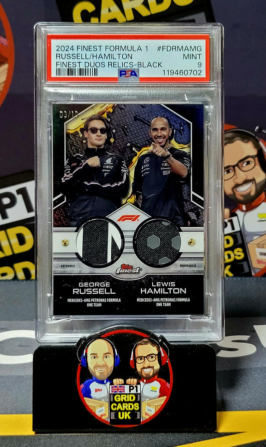 Russell/Hamilton  03/10 Black - PSA 9 #FDRMAMG - Topps Finest F1 2024 - Graded Slab Cert: 119460702