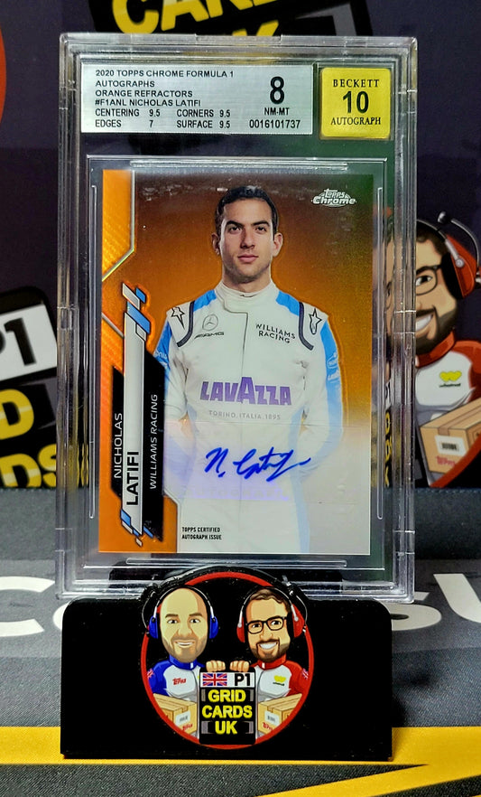 Nicholas Latifi 05/25 Orange Refractor  - BGS 8 Auto - Topps Chrome F1 2020 - Graded Slab Cert: 1610173