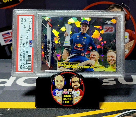 Max Verstappen 50/70 Sapphire  - PSA 8 #152 - Topps Chrome F1 2020 - Graded Slab Cert: 64720712