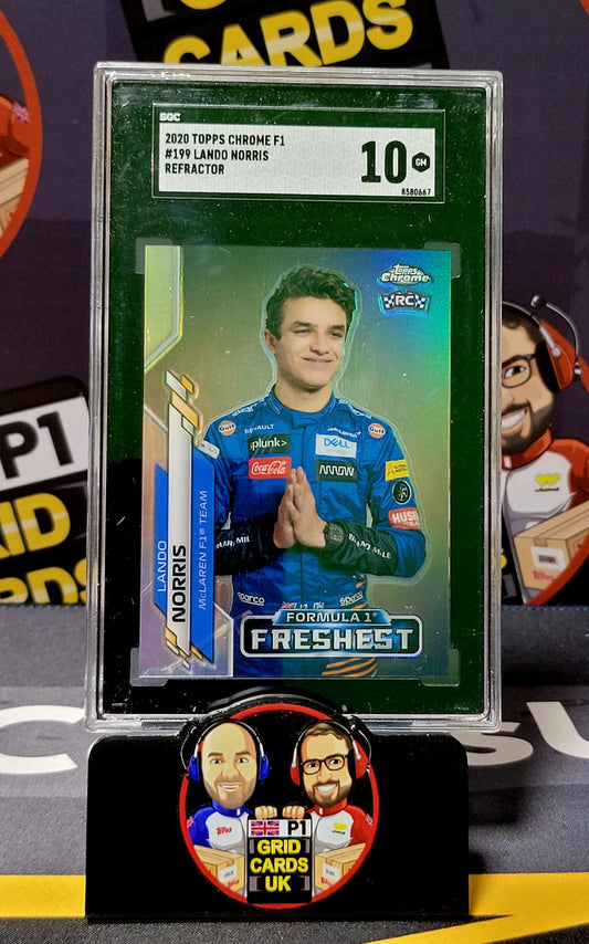 Lando Norris  Refractor  - SGC 10 #199/Auto - Topps Chrome F1 2020 - Graded Slab Cert: 8580667