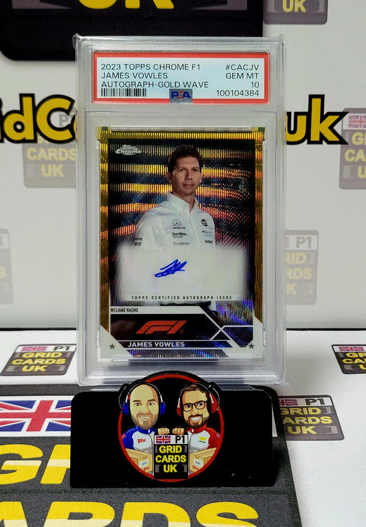 James Vowles 48/50 Gold Wave  - PSA 10 Auto - Topps Chrome F1 2023 - Graded Slab Cert: 100104384