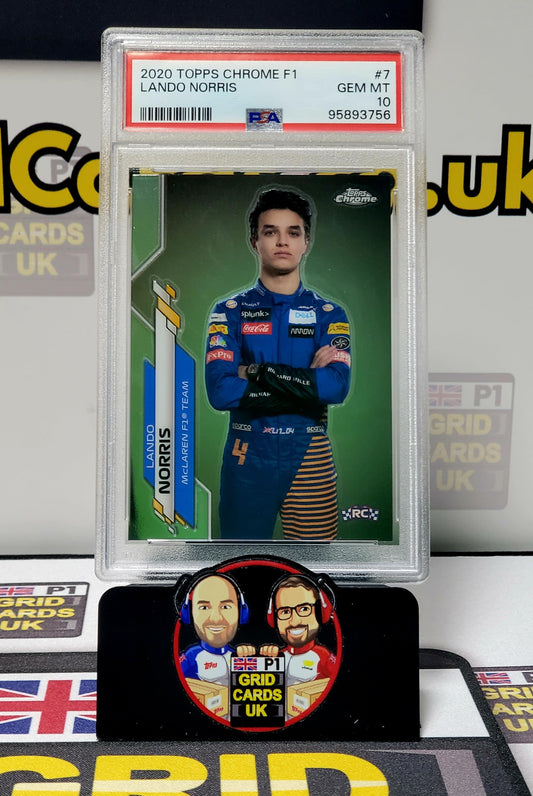 Lando Norris Rookie   - PSA 10 #7(RC) - Topps Chrome F1 2020 - Graded Slab Cert: 95893756