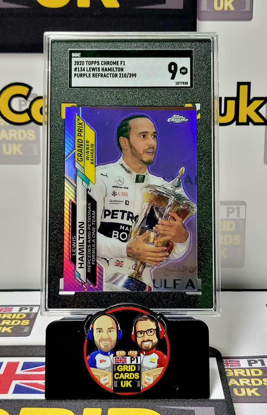 Lewis Hamilton  210/399 Purple Refractor  - SGC 9 #134 - Topps Chrome F1 2020 - Graded Slab Cert: 1077558