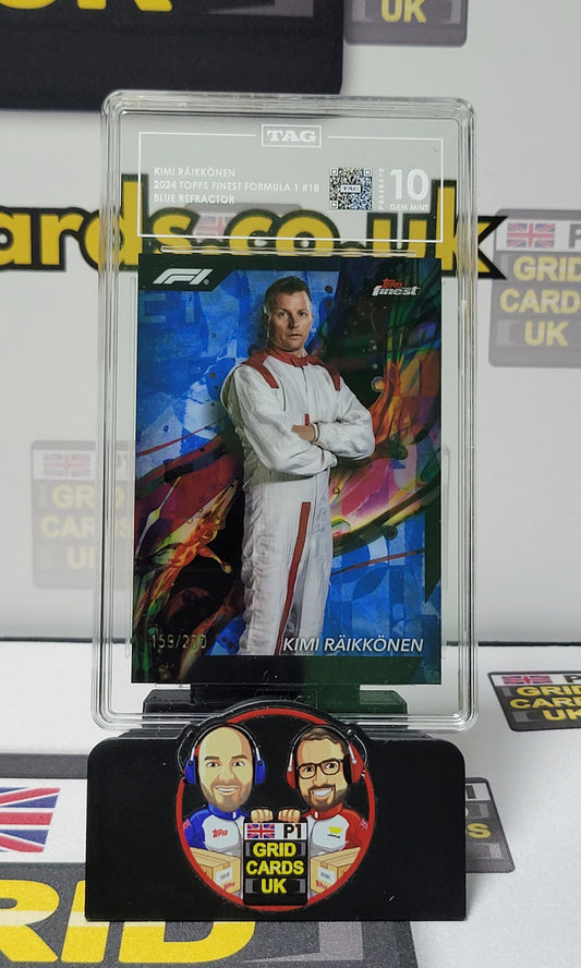 Kimi Raikkonen 159/200 Blue Refractor - TAG 10 #18 - Topps Finest F1 2024 - Graded Slab Cert: P8549478