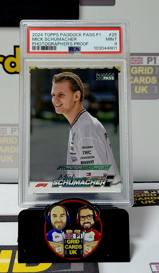 Mick Schumacher   - PSA 9 #25 - Topps Paddock Pass F1 2024 - Graded Slab Cert: 103044601