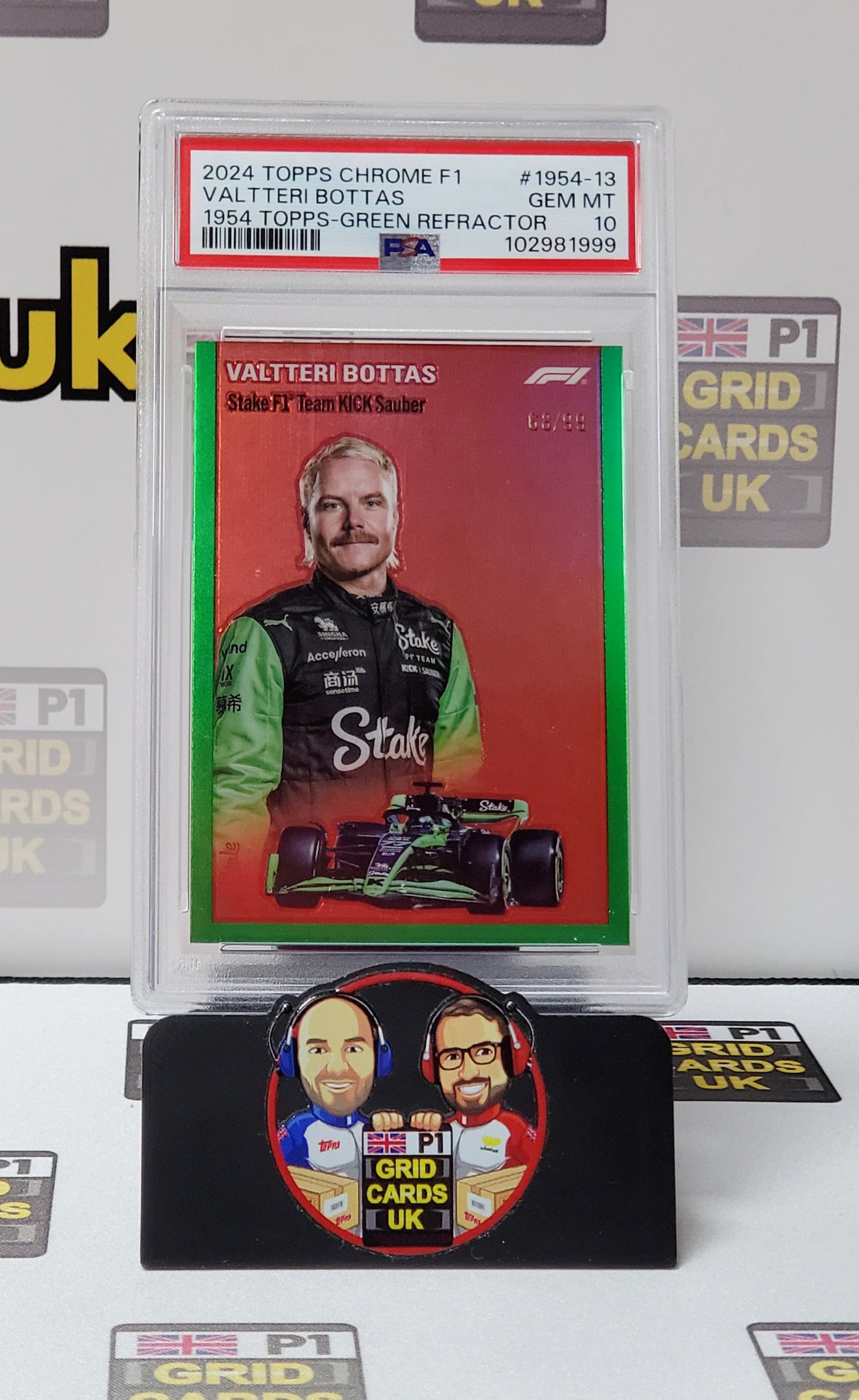 Valtteri Bottas 68/99 Green – PSA 10 #1954-13 – Topps F1 Chrome 2024 – Graded Card Cert 102981999