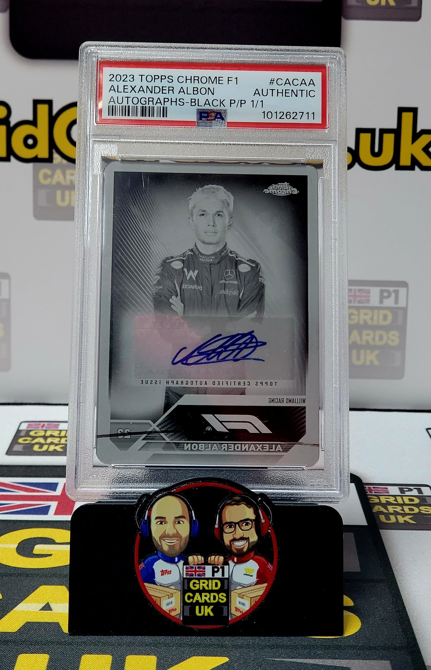 Alexander Albon 1/1 Black Printing Plate AUTO – PSA Authentic – Topps F1 Chrome 2023 – Graded Card Cert 101262711
