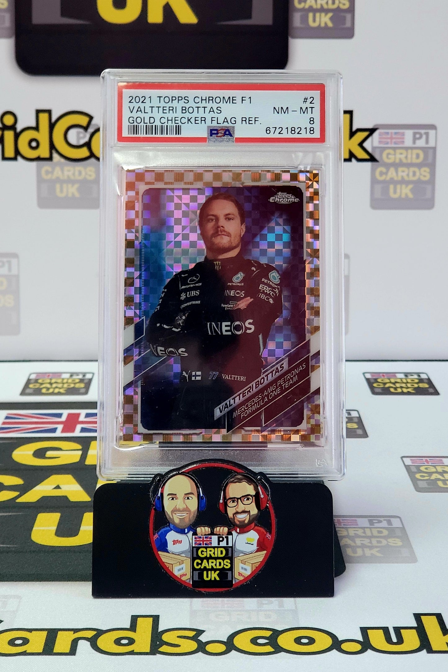 Valtteri Bottas 30/50 Gold Checker Flag – PSA 8 #2 – Topps F1 Chrome 2021 – Graded Card Cert 67218218
