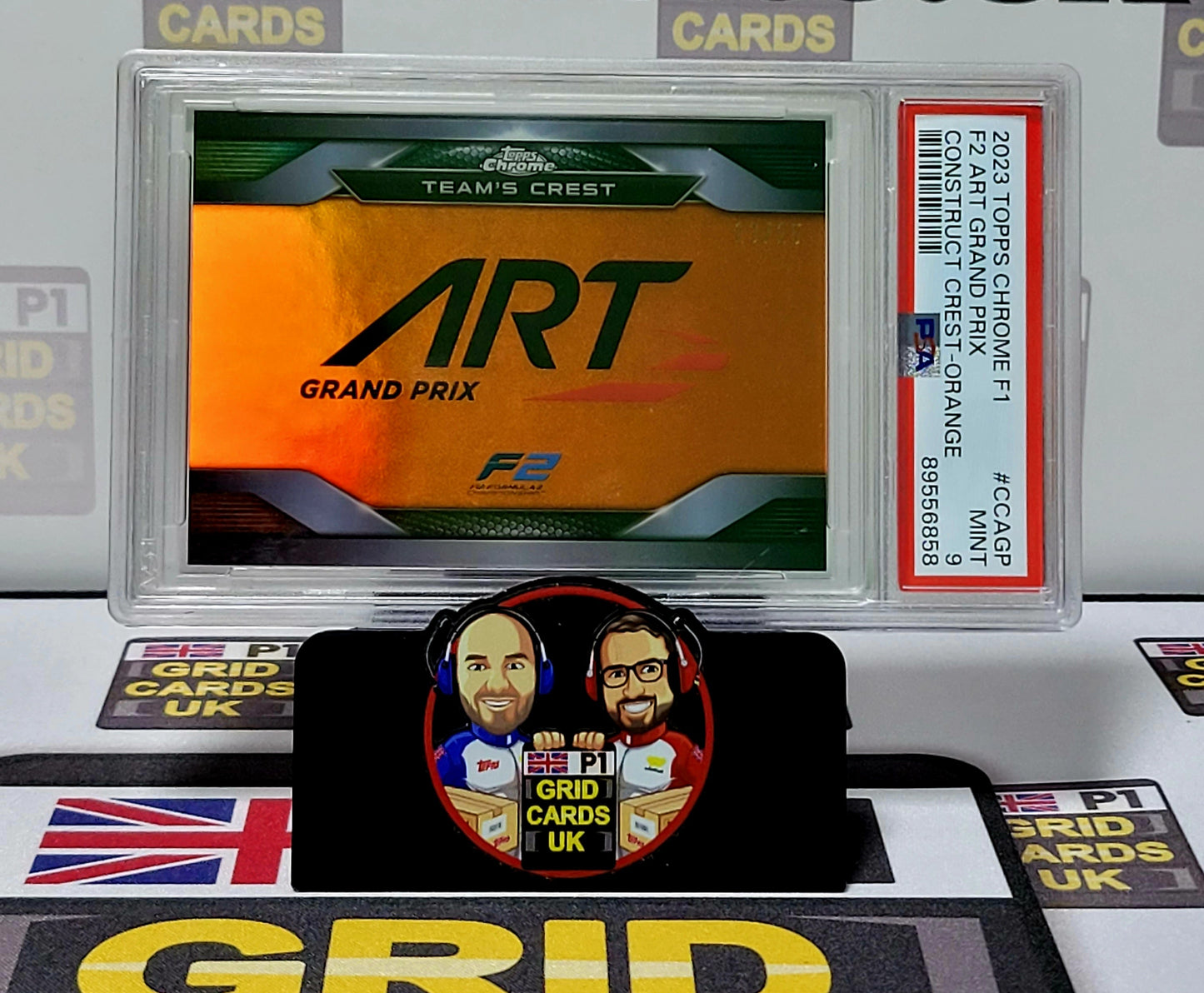 F1 Art Grand Prix Logo Orange 13/25 - Topps Chrome F1 2023 - PSA 9