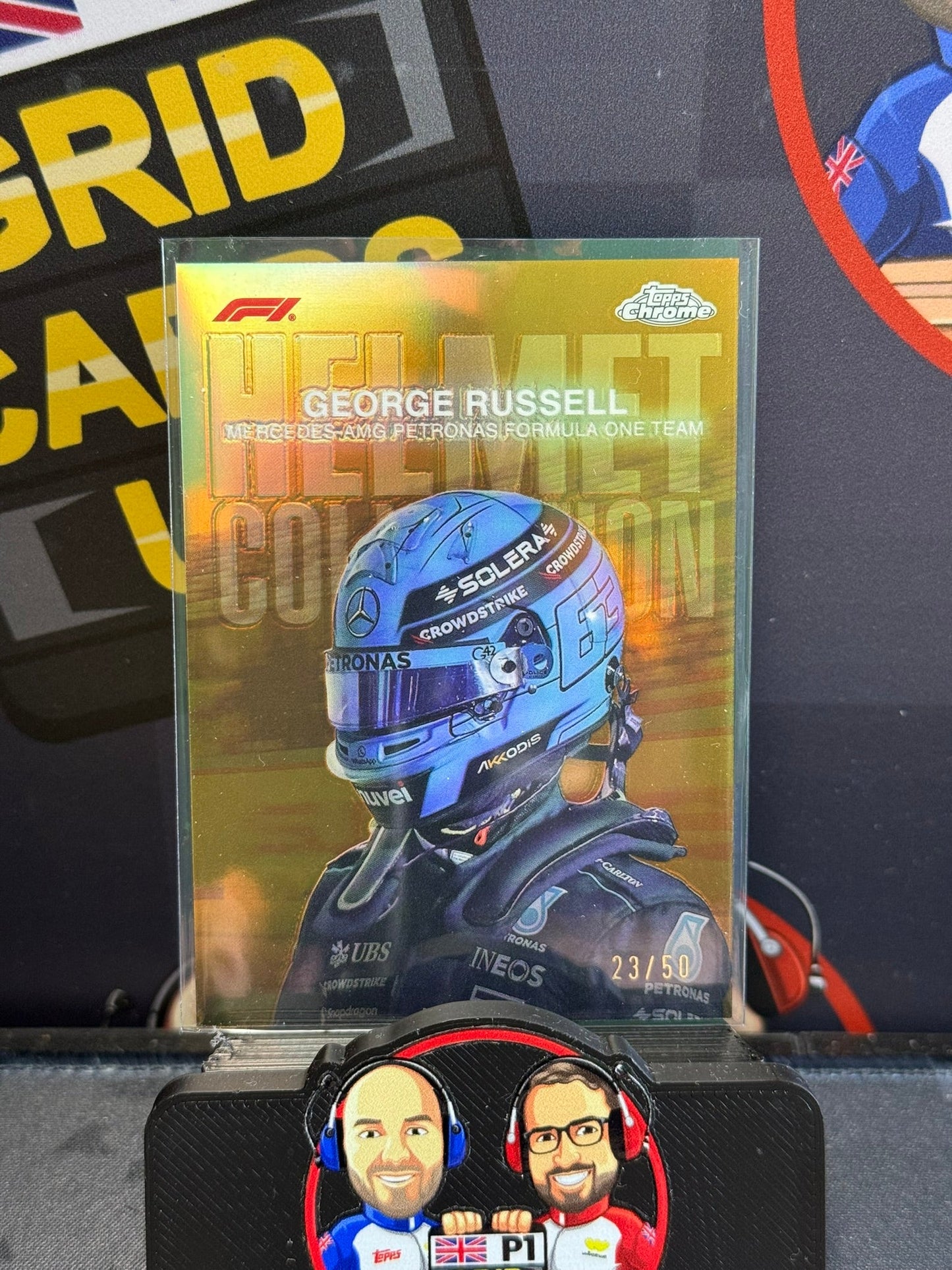 George Russell Gold Helmet Collection Insert 23/50 - Topps F1 Chrome 2024