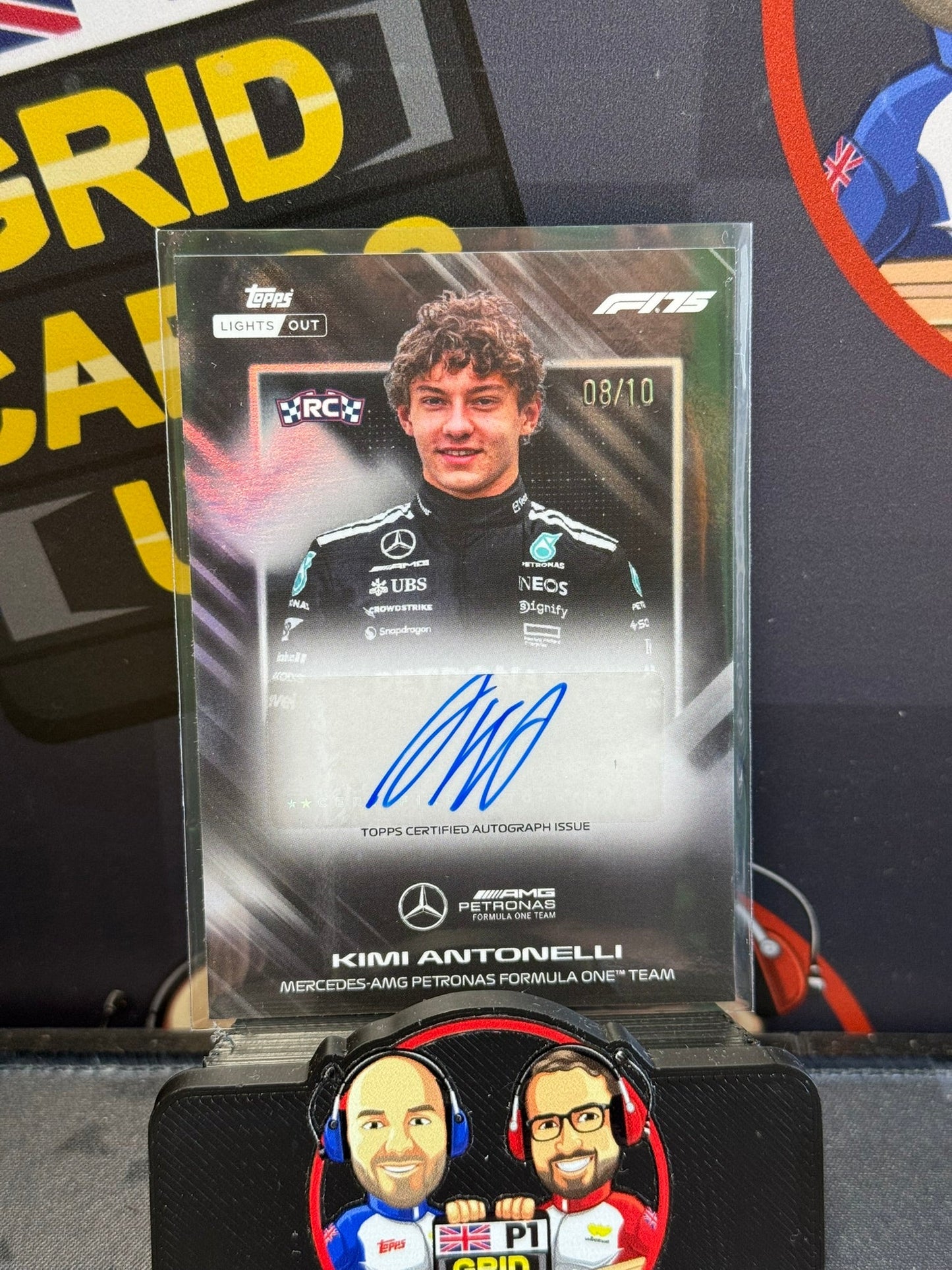 Kimi Antonelli RC Rookie Auto 8/10 Black - Topps F1 Lights Out 2025