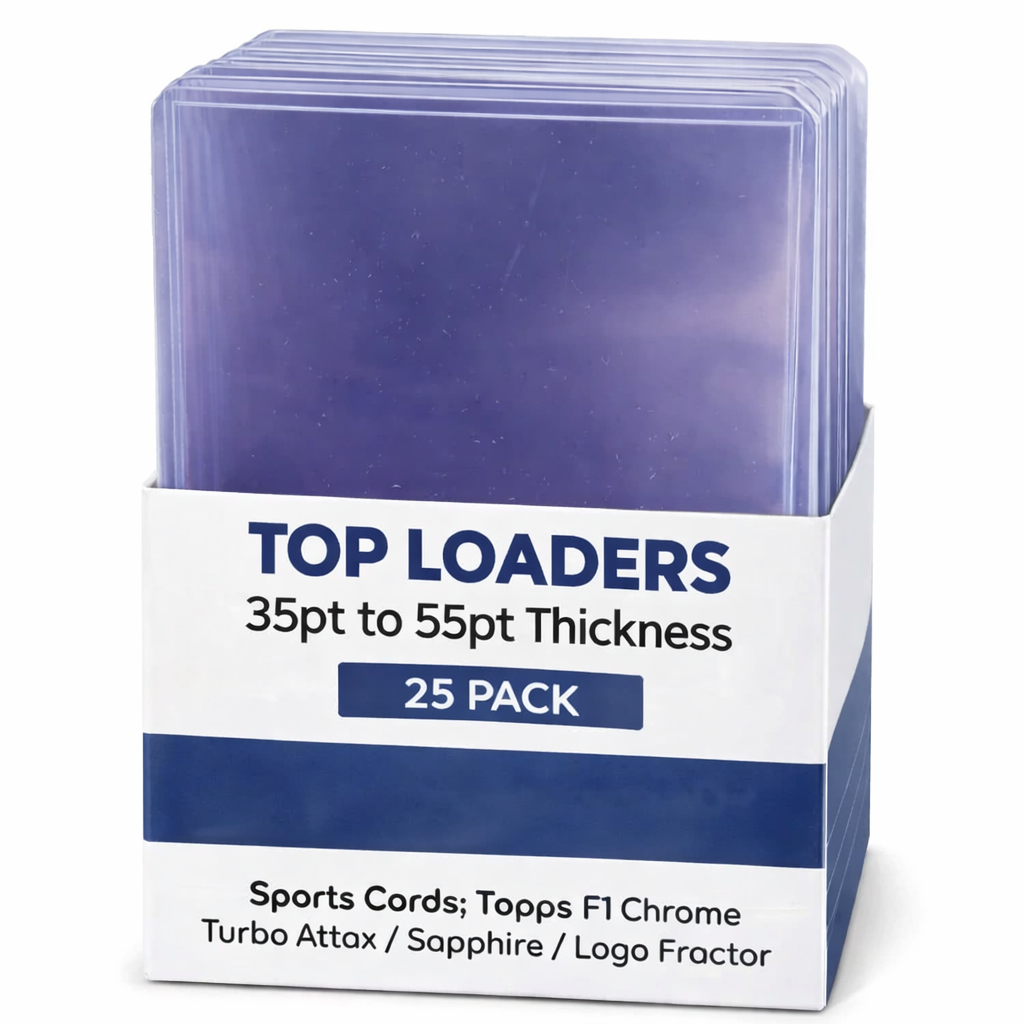 Top Loaders (25 Pack) 35pt to 55pt Thickness (Brand May Vary) for Sports Cards Topps F1 Chrome / Turbo Attax / Lights Out / Logo Fractor 3" x 4"