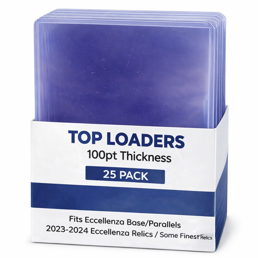 Top Loaders (25 Pack) 100pt Thickness (Brand May Vary) for Eccellenza Base/Parallels/Finest Relics and 2023-2024 Eccellenza Relics