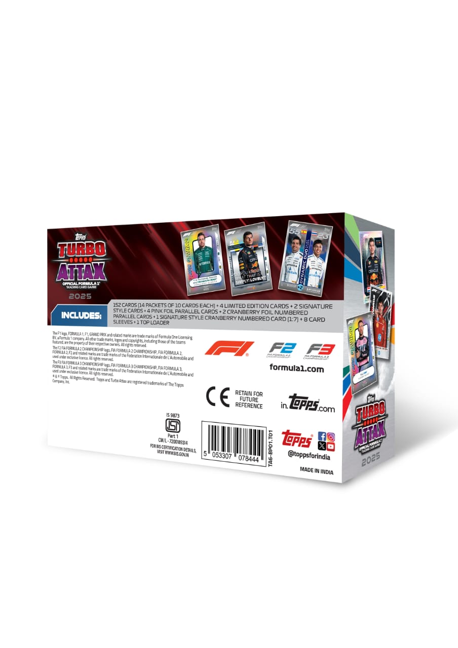 Limited Edition Box – Topps India F1 Turbo Attax 2025 (Ships 10th September)